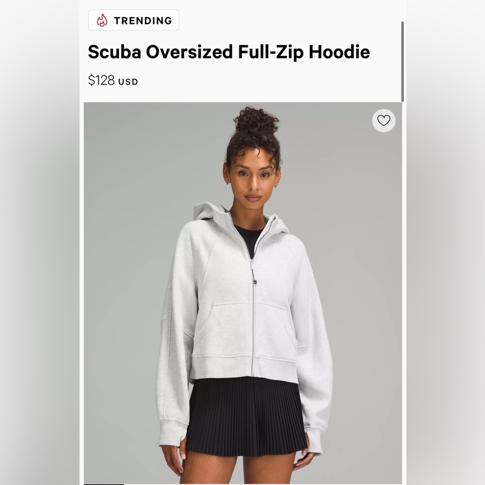 Lululemon Scuba Oversized Full-Zip Hoodie in Dark Gray